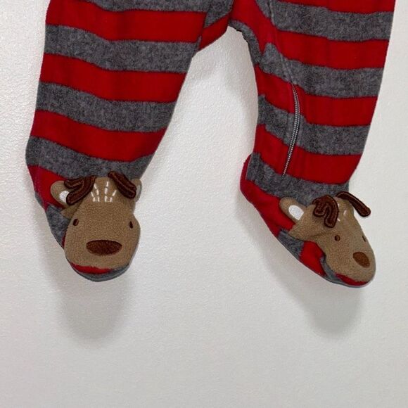 Carter's Striped Reindeer Christmas Sleeper Size 0-3 Months - Picture 3 of 5